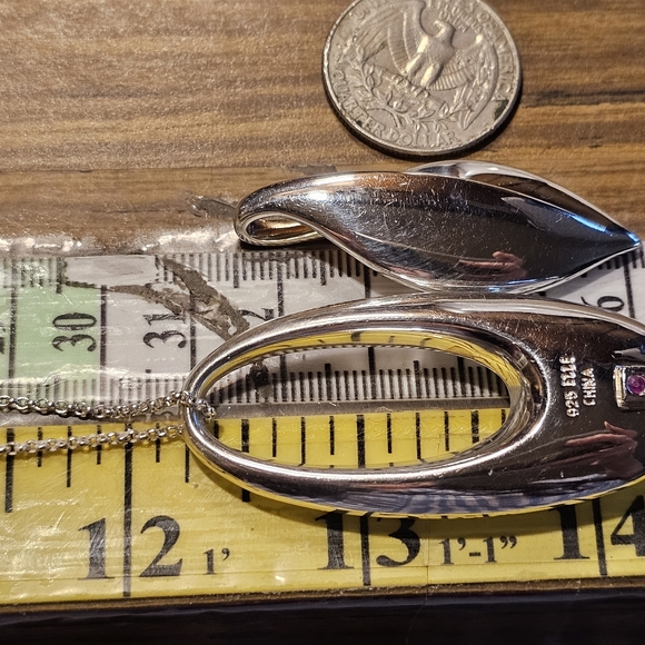 Elle Necklace With Extra Elle Pendant Both with Ruby - Picture 5 of 7